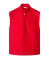 Burberry Half-zip Canvas Tank Top In Red