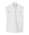 Burberry High Neck Cotton Vest In White