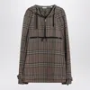 Burberry Half-zip Jacket With Check Pattern In Silk Blend Men