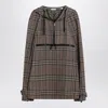 Burberry Half-zip Jacket With Check Pattern In Silk Blend Men