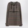 Burberry Half-zip Jacket With Check Pattern In Silk Blend Men