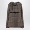 Burberry Half-zip Jacket With Check Pattern In Silk Blend Men