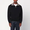 Burberry Mens Logo-embroidered Funnel-neck Cotton Sweatshirt Black Xl In Black