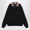 Burberry Mens Logo-embroidered Funnel-neck Cotton Sweatshirt Black Xl In Black