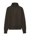 Burberry Half-zip Wool Hoodie In Black