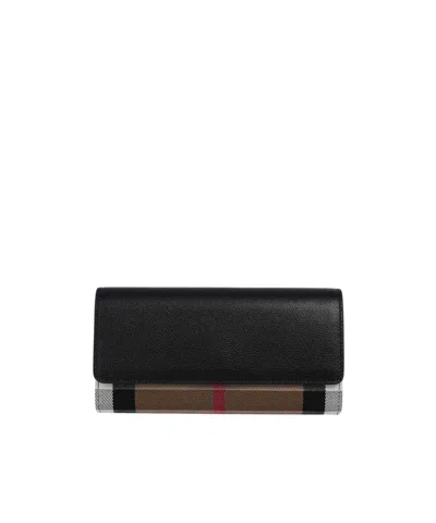 Burberry Halton Flip Long Wallet In Black
