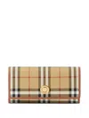 Burberry Women Printed Canvas And Leather Continental Wallet In Brown