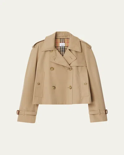 BURBERRY HALTYE CROPPED GABARDINE TRENCH JACKET