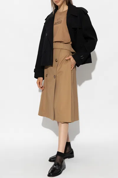 Burberry ‘haltye' Cropped Trench Coat In Black