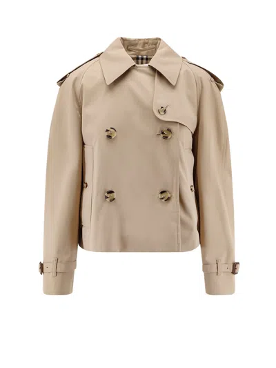 Burberry Haltye Organic Cotton Waterproof Jacket In Nude