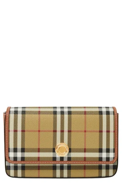 Burberry Hampshire Check Coated Canvas Crossbody Bag