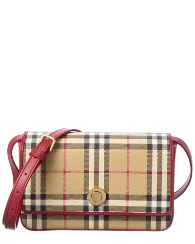 Burberry Hampshire Check Crossbody In Brown