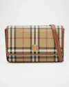 Burberry Hampshire Check Crossbody Bag In Archive Beige