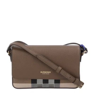 Burberry Hampshire Flap Shoulder Bag In Brown