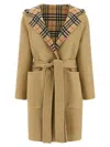 Burberry Beige Wool Reversible Coat In Brown