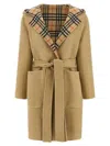 Burberry Beige Wool Reversible Coat In Brown