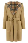 Burberry Beige Wool Reversible Coat In Sand