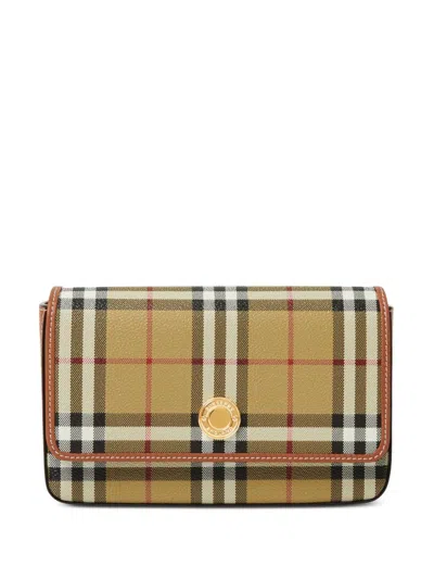 Burberry Woman Printed Canvas Hampshire Crossbody Bag In Neutrals