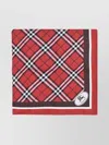 Burberry Medium Check Ekd Stamp Square Silk Twill Scarf