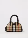 Burberry Mini Highlands Bowling Handbag And Handles In Neutral