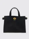 Burberry Mini Cotswold Grained Leather Top Handle Bag In Black