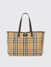 Burberry Womens Highlands Medium Cotton-blend Tote Bag Sand In Brown