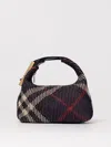 Burberry Womens Peg Medium Knitted Top-handle Bag Marine In Sand