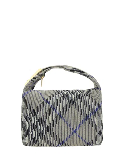 Burberry Mini Peg Check Knitted Bag In Neutrals