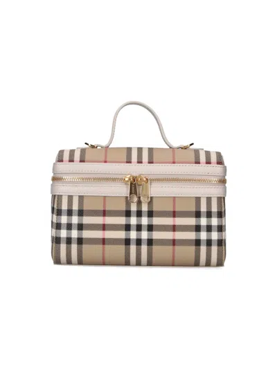 Burberry Handbag "vanity Check" In Blue