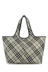 Burberry Embroidered Canvas Shopping Bag