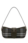 Burberry Printed Canvas Shoulder Bag In Black