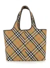 Burberry Check Media Tote Bag In Beige