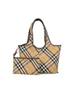 Burberry Check Media Tote Bag In Beige
