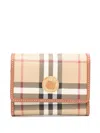 Burberry Lancaster Check Pattern Foldable Wallet In Beige