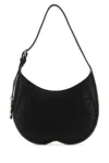 Burberry Mini Black Leather Chess Shoulder Handbag In Black