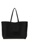 Burberry Medium Highlands Leather Shopping Shoulder Bag In Black