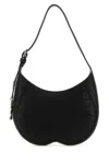 Burberry Mini Black Leather Chess Shoulder Handbag In Black