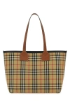 Burberry Embroidered Canvas Medium London Shopping Bag