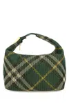 Burberry Embroidered Nylon Mini Peg Handbag In Green