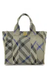 Burberry Women Embroidered Fabric Check Mini Handbag In Lichen