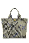 Burberry Women Embroidered Fabric Check Mini Handbag In Lichen