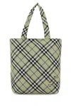 Burberry Equestrian Knight-embroidered Checked Tote Bag In Multi