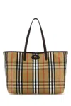Burberry Womens Highlands Medium Cotton-blend Tote Bag Sand In Multi