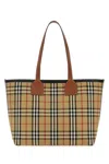 Burberry London Check Small Tote In Brown
