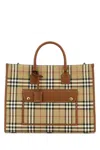 Burberry Women Printed Canvas Medium Freya Shopping Bag In Brown