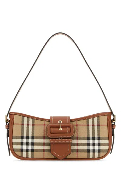 Burberry Vintage Check Shoulder Handbag In Brown For Women In Multicolor