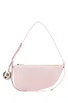 Burberry Woman Pastel Pink Leather Knight Small Shoulder Bag In Pink