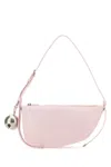 Burberry Woman Pastel Pink Leather Knight Small Shoulder Bag In Pink