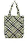 Burberry Equestrian Knight-embroidered Checked Tote Bag In Multi