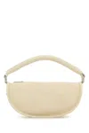 Burberry Curved Leather Handbag Metal Hardware In White
